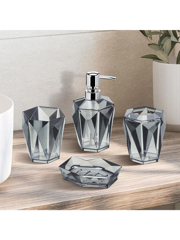 Crystal Bathroom Set of 4 - Grey