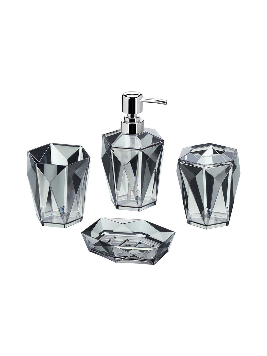 Crystal Bathroom Set of 4 - Grey