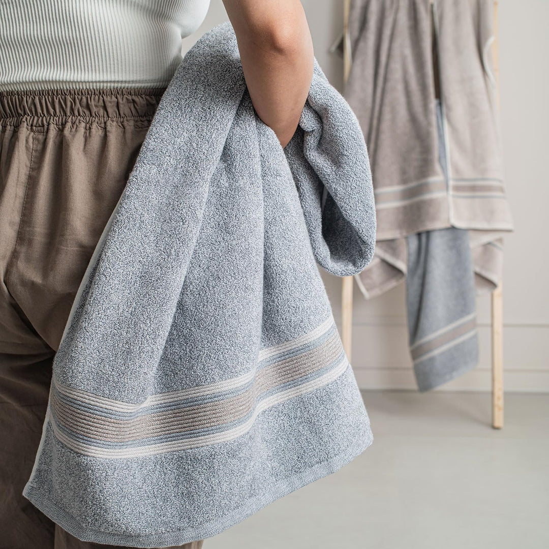Super-Soft Water & Soil Hand Towel Set of 2|Luxurious Blend of Cotton & Bamboo Fiber Towel for Bathing|40X60 CM