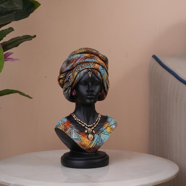 African Tribal Woman Bust Statue