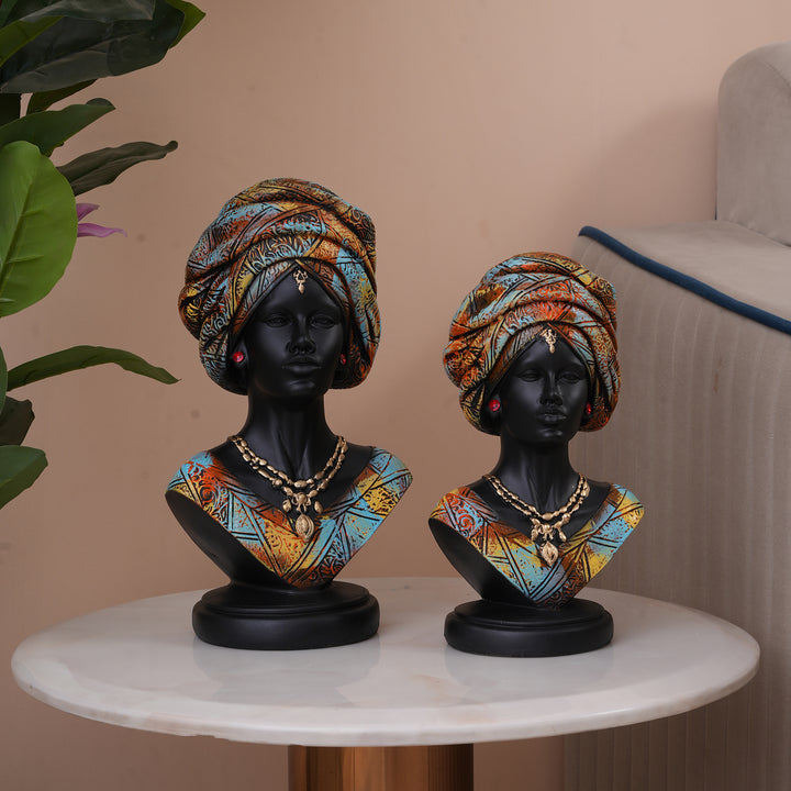 African Tribal Woman Bust Statue