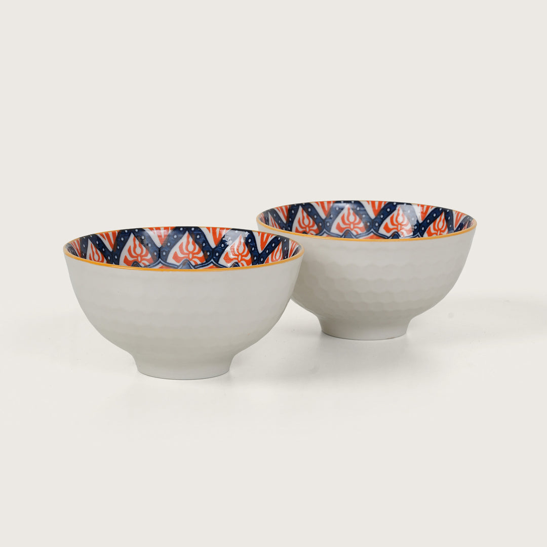 Orange & Blue Mandala Ceramic Bowl