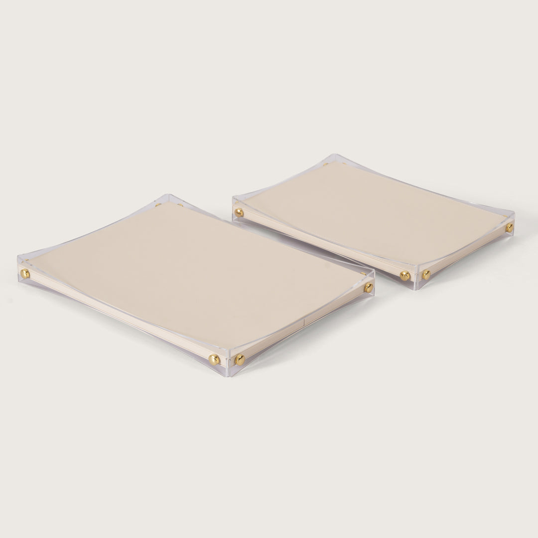 Premium White & Gold Organiser Tray - Medium