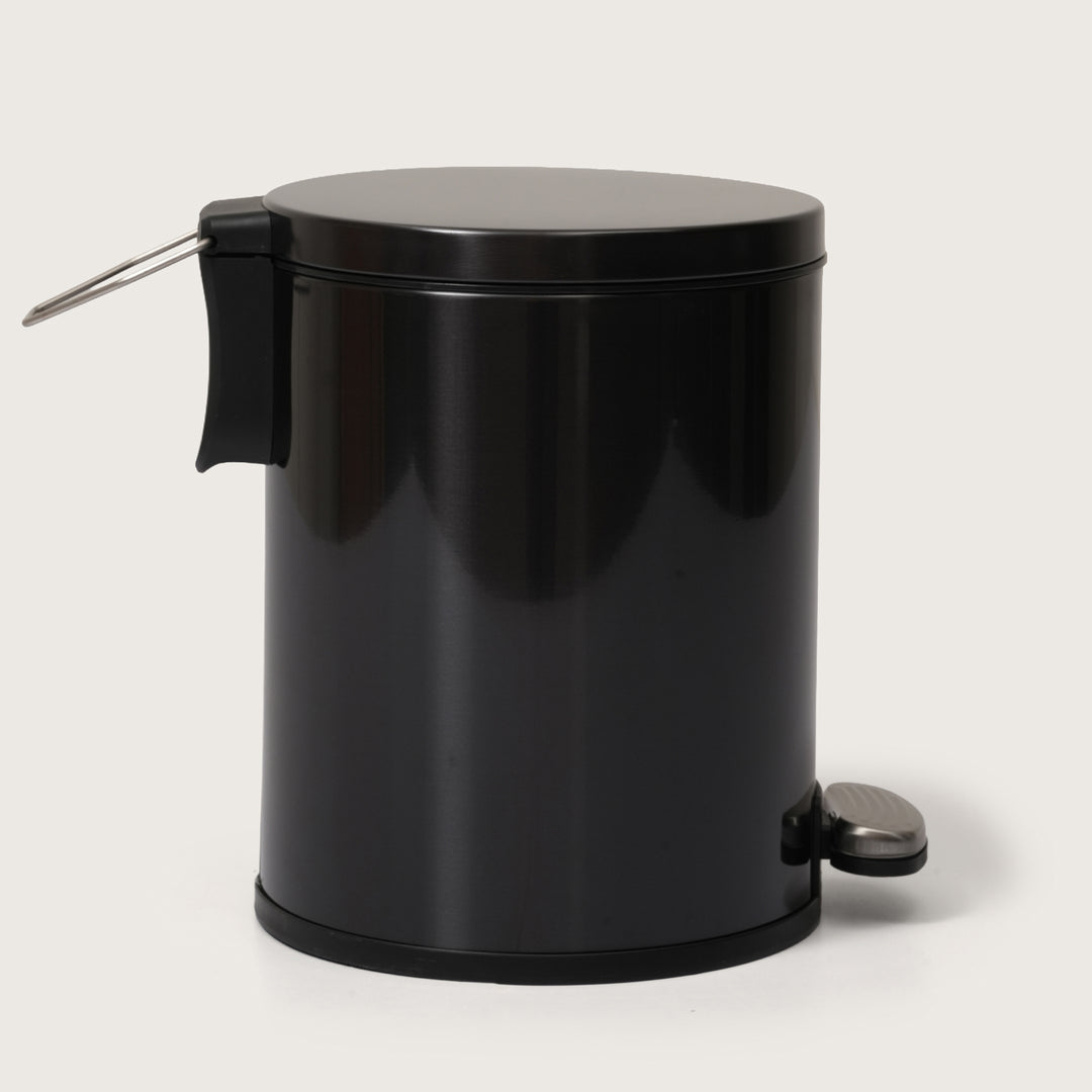 European Steel Pedal Dustbin - Black