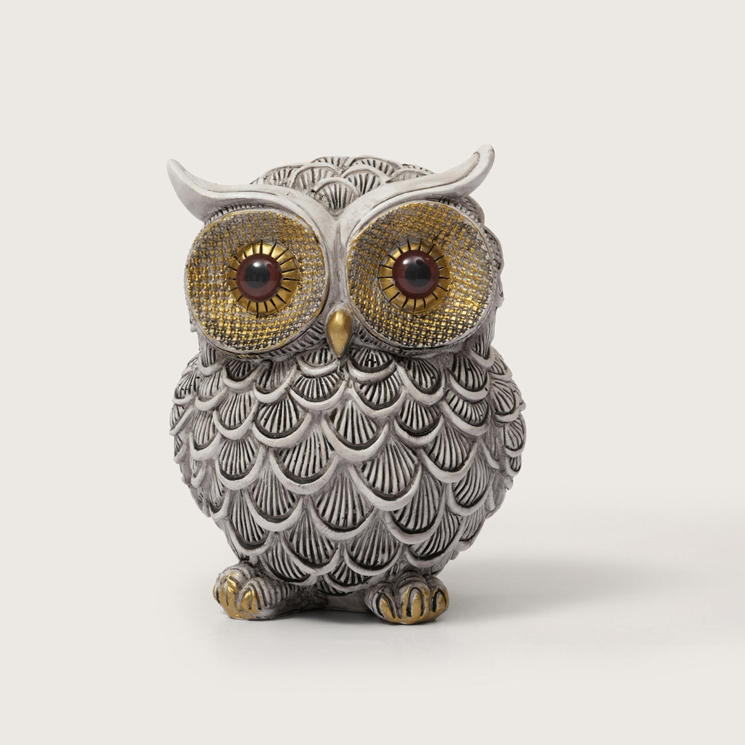 Textured Resin Owl Sculpture