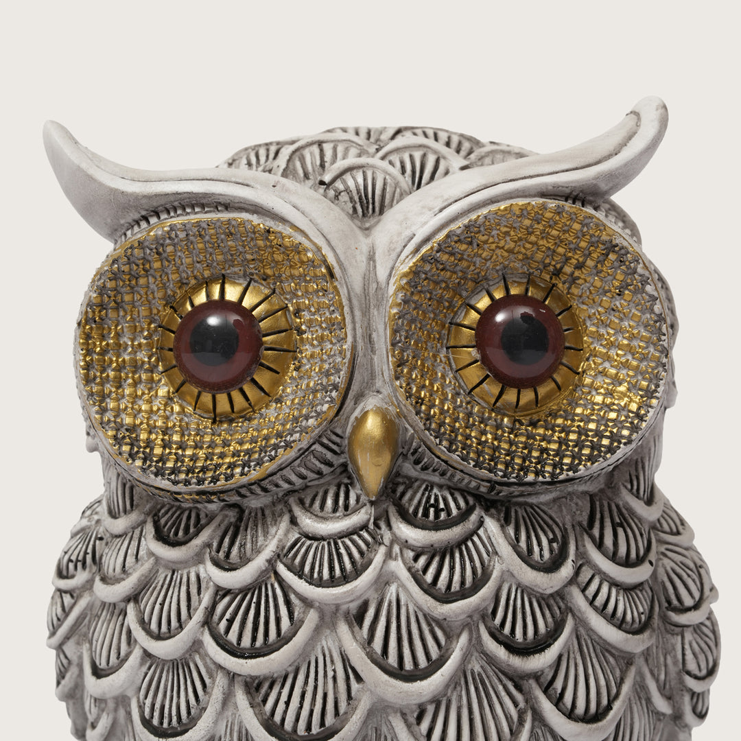Textured Resin Owl Sculpture