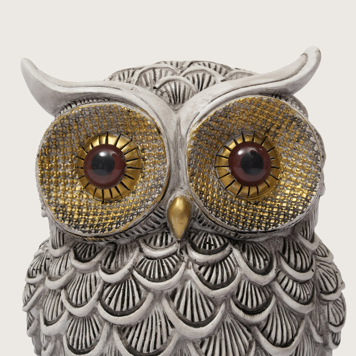 Textured Resin Owl Sculpture