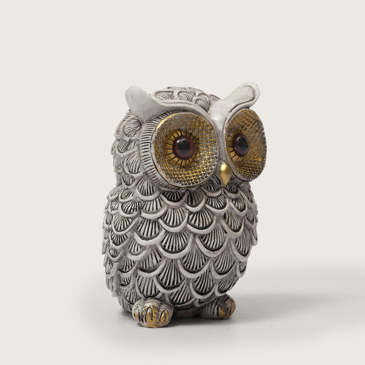 Textured Resin Owl Sculpture