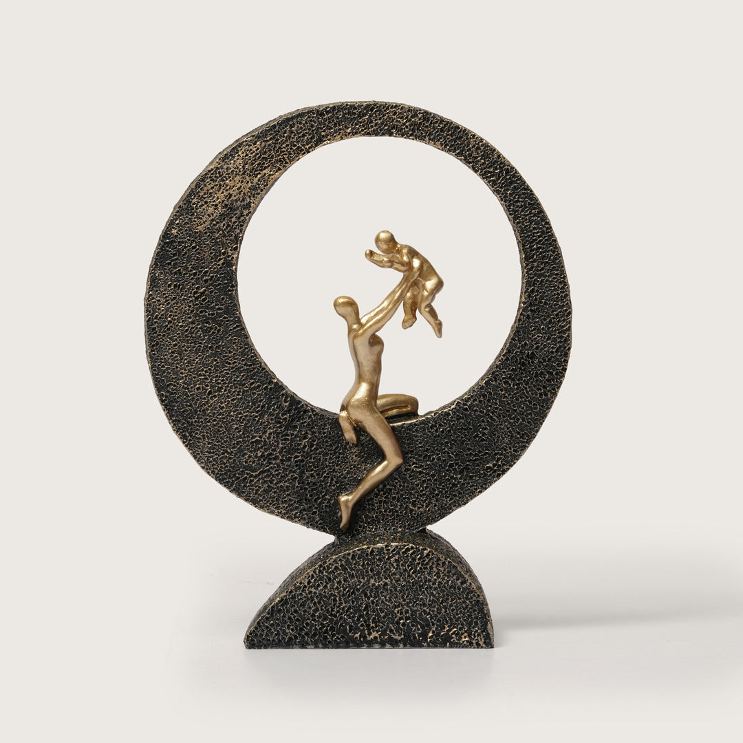Mother & Baby Figurine with Moon Frame