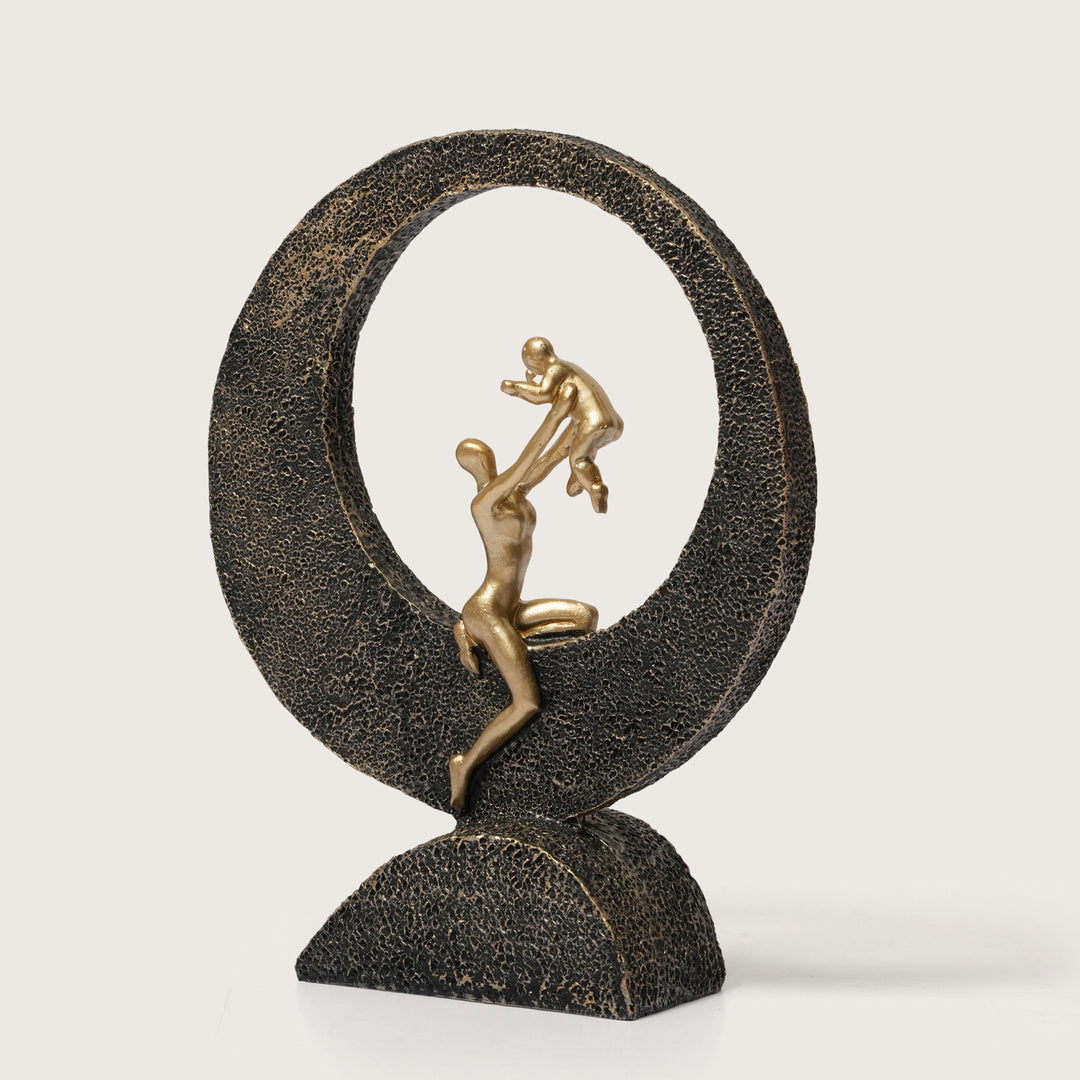 Mother & Baby Figurine with Moon Frame