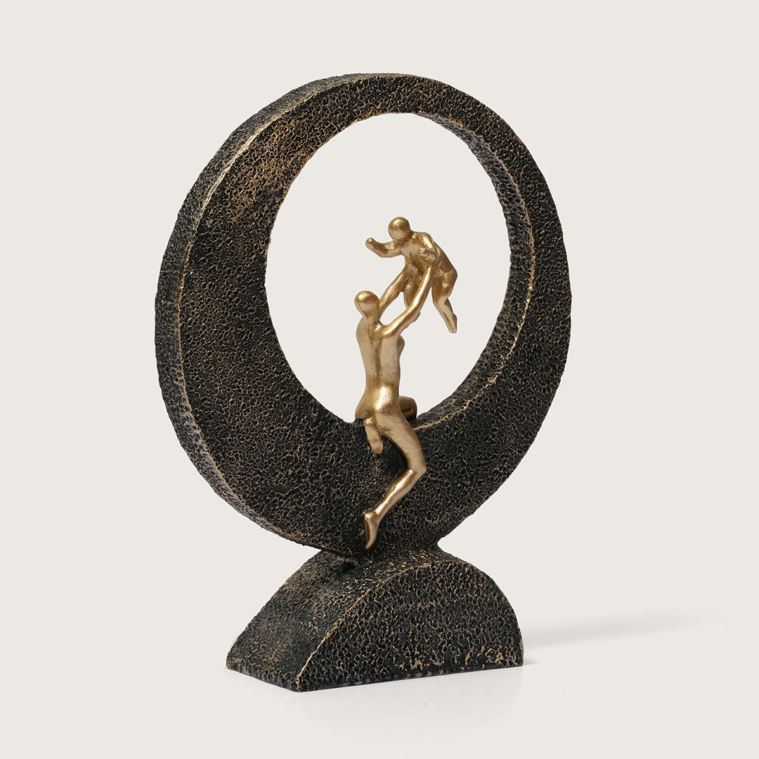 Mother & Baby Figurine with Moon Frame