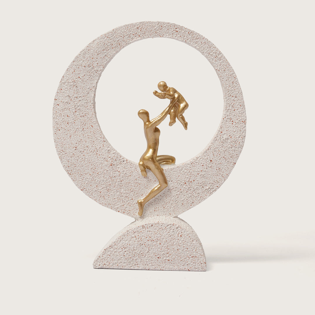 Mother & Baby Figurine with Moon Frame