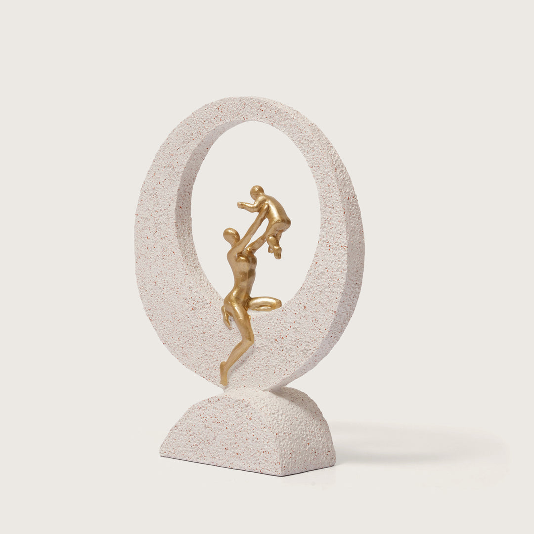 Mother & Baby Figurine with Moon Frame