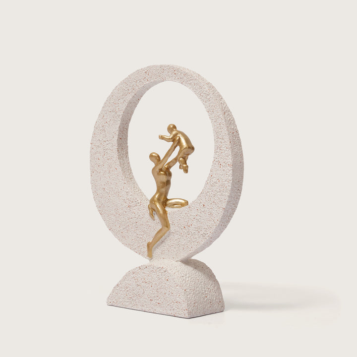 Mother & Baby Figurine with Moon Frame
