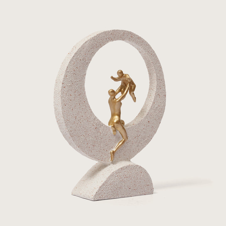 Mother & Baby Figurine with Moon Frame