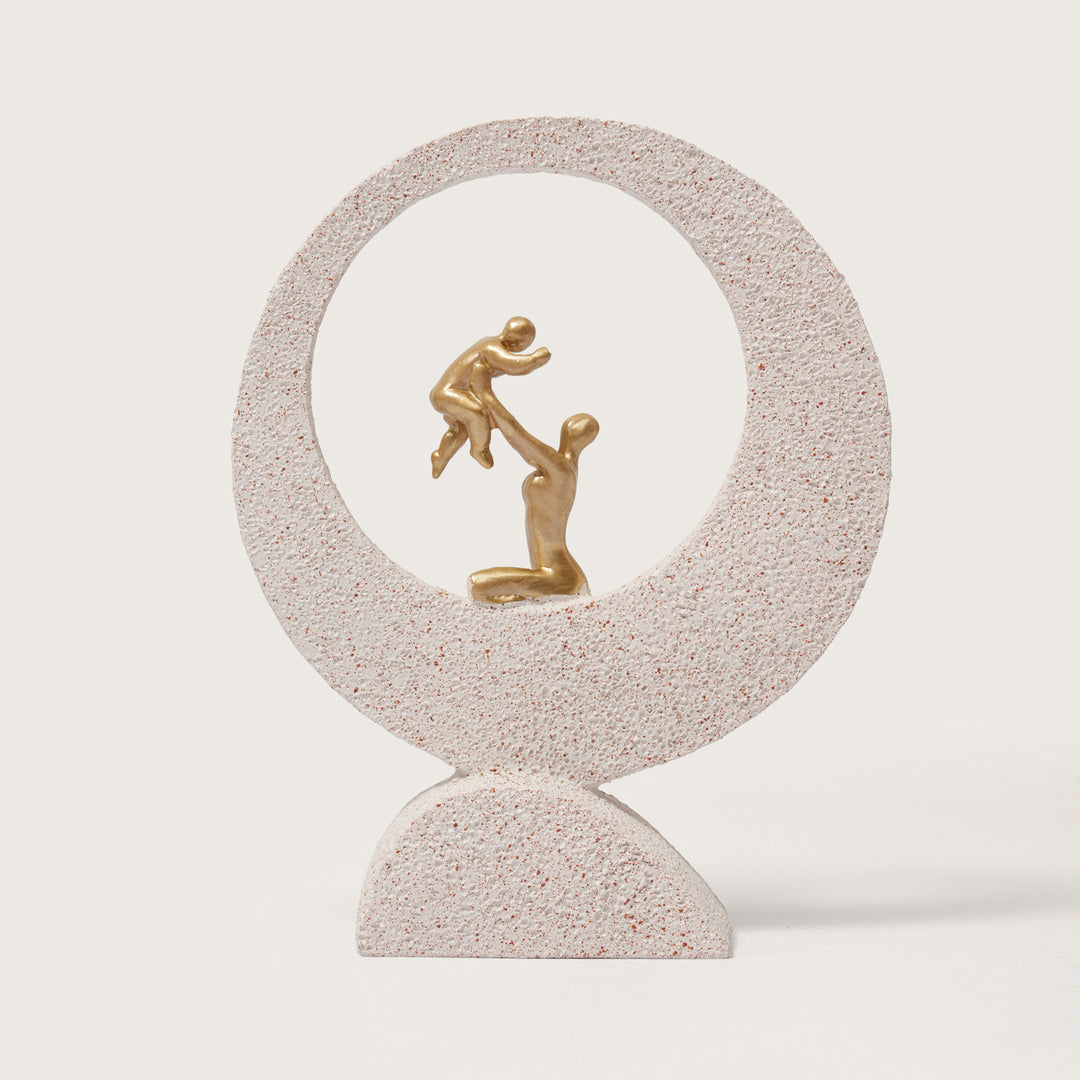 Mother & Baby Figurine with Moon Frame