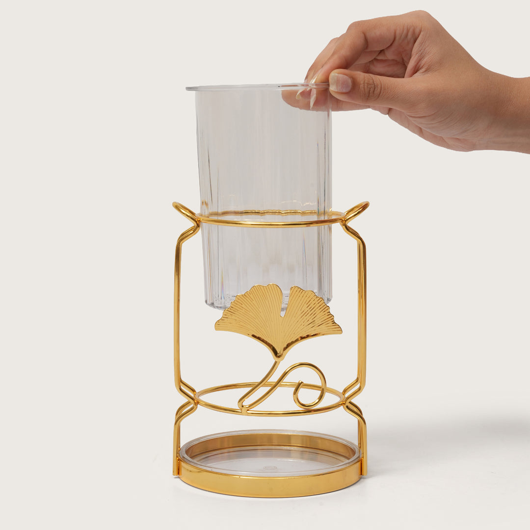 Round Ginkgo Leaf Cutlery Holder