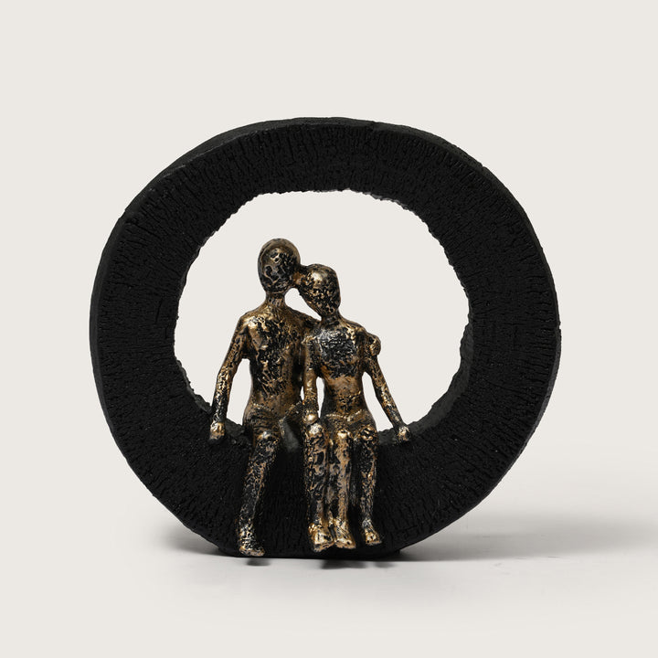 Lovers Sculpture on Black Ring