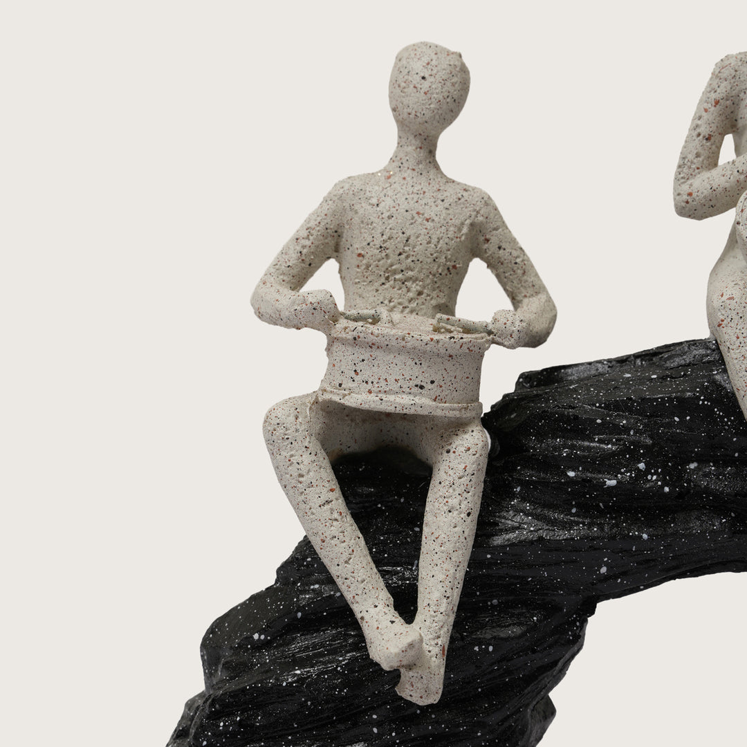 Musician Trio Figurine on Black Arched Base