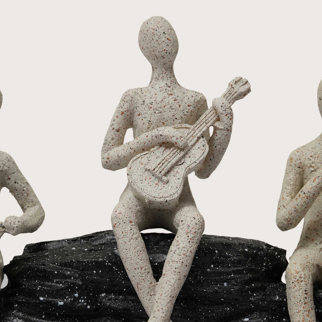 Musician Trio Figurine on Black Arched Base