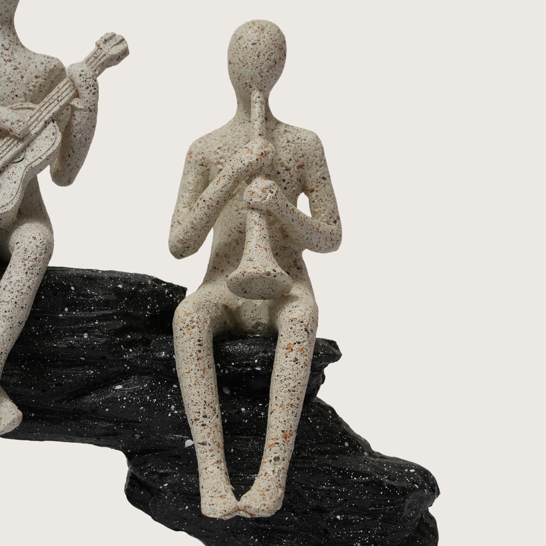 Musician Trio Figurine on Black Arched Base
