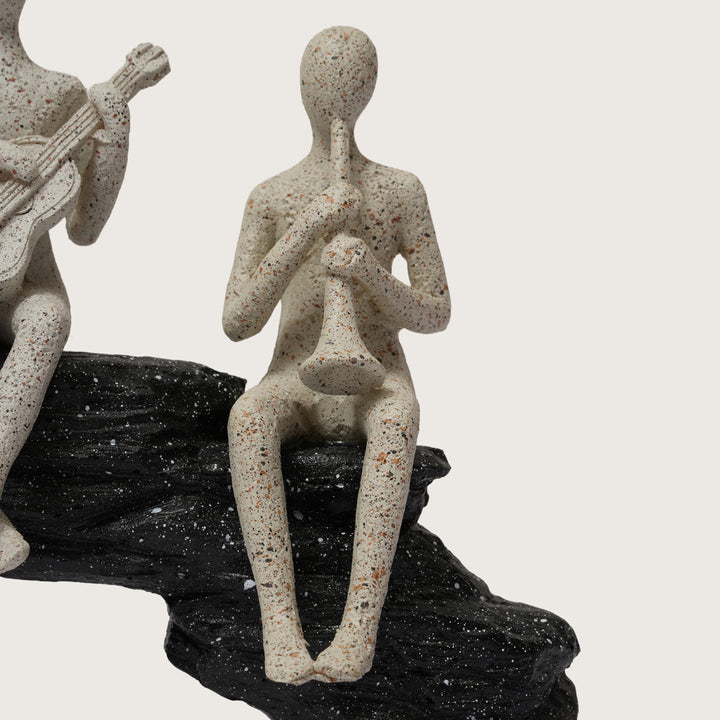Musician Trio Figurine on Black Arched Base