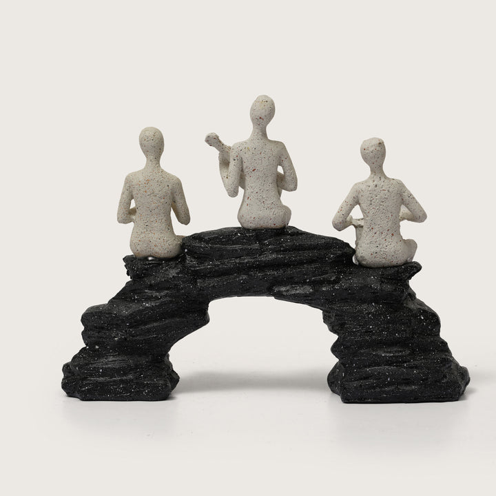 Musician Trio Figurine on Black Arched Base