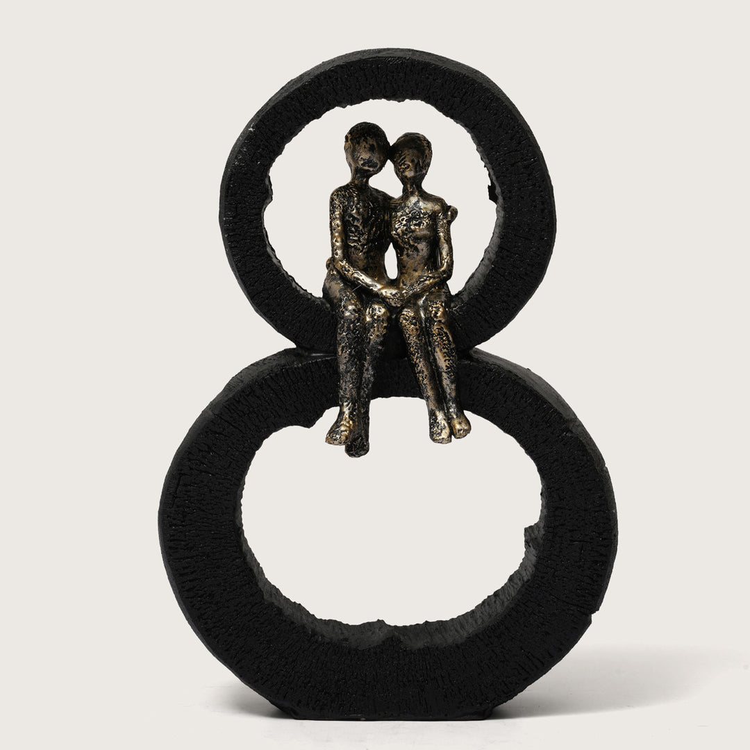 Golden-Arch Couple Statue on Infinity Base