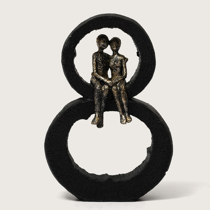 Golden-Arch Couple Statue on Infinity Base