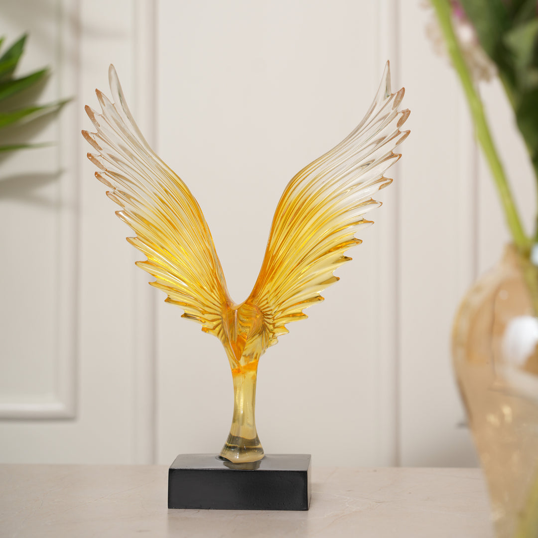 Mighty Bird Wings Showpiece - Amber