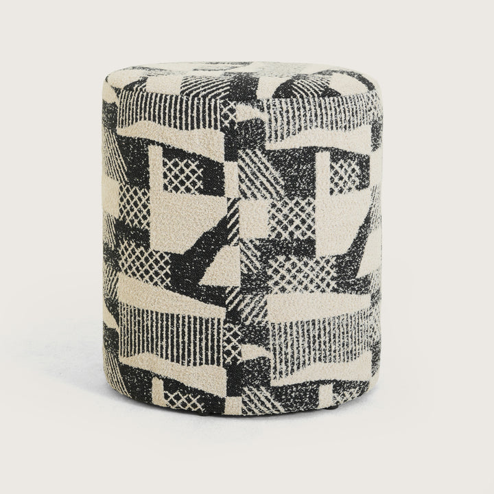 Pattern Printed Ottomans Footstools Black & White