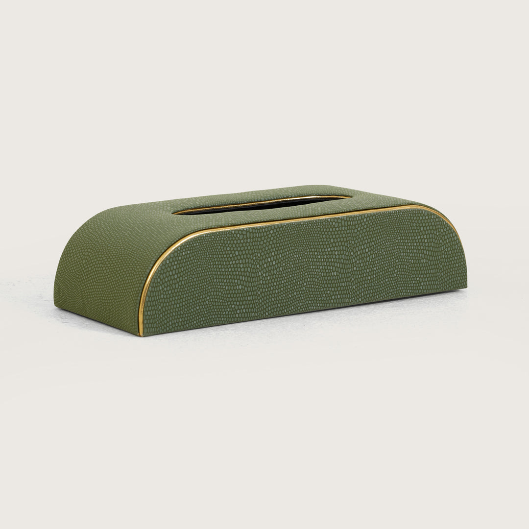 Serpentine Curved Tissue Box - Green