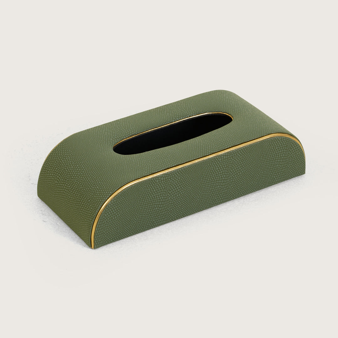 Serpentine Curved Tissue Box - Green