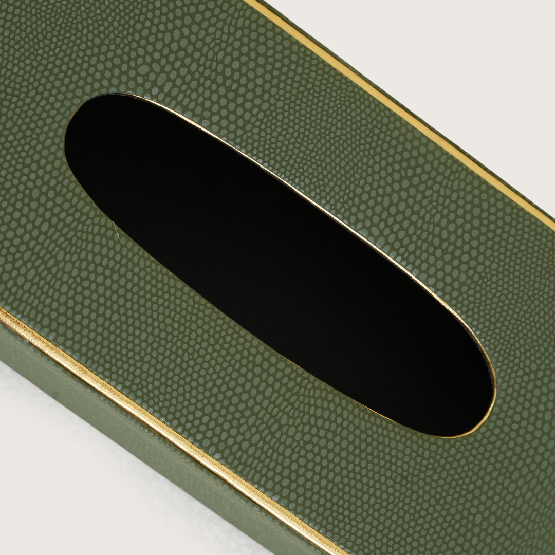 Serpentine Curved Tissue Box - Green