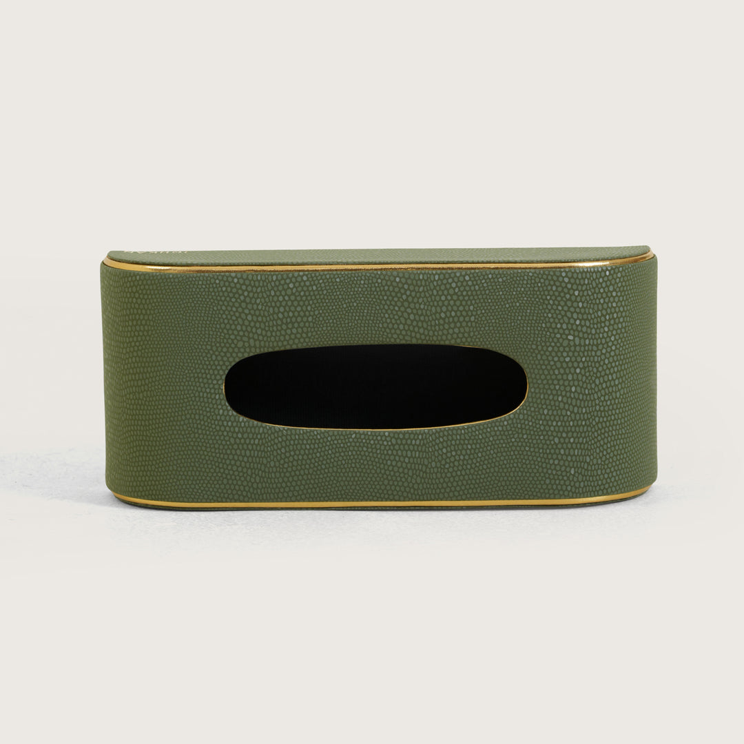 Serpentine Curved Tissue Box - Green