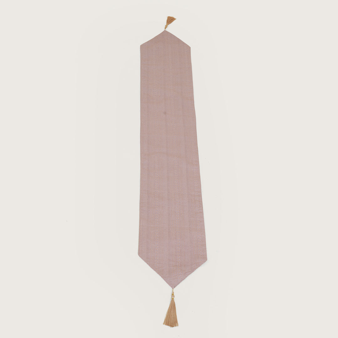 Decorative Table Runner with Tassels - Blush Pink