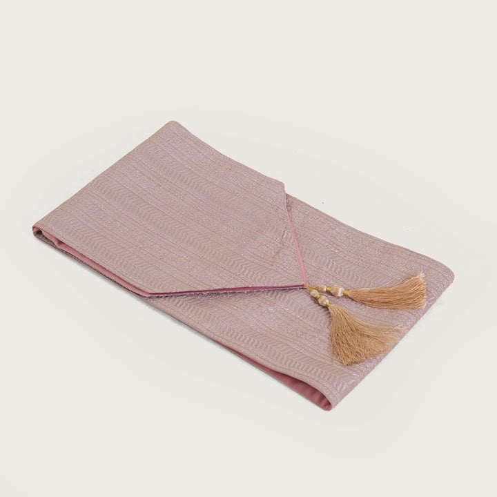 Decorative Table Runner with Tassels - Blush Pink