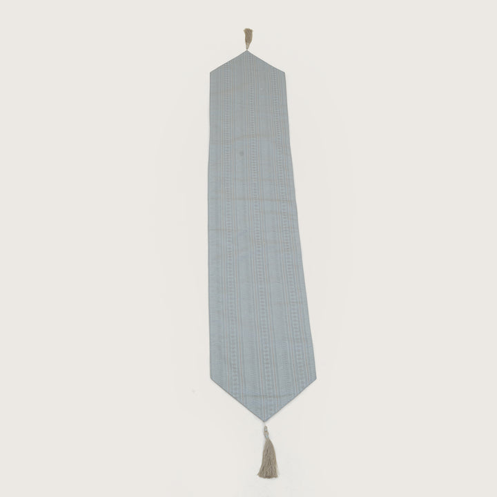 Decorative Table Runner with Tassels - Blue Moon