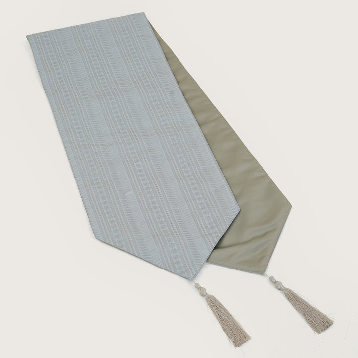 Decorative Table Runner with Tassels - Blue Moon