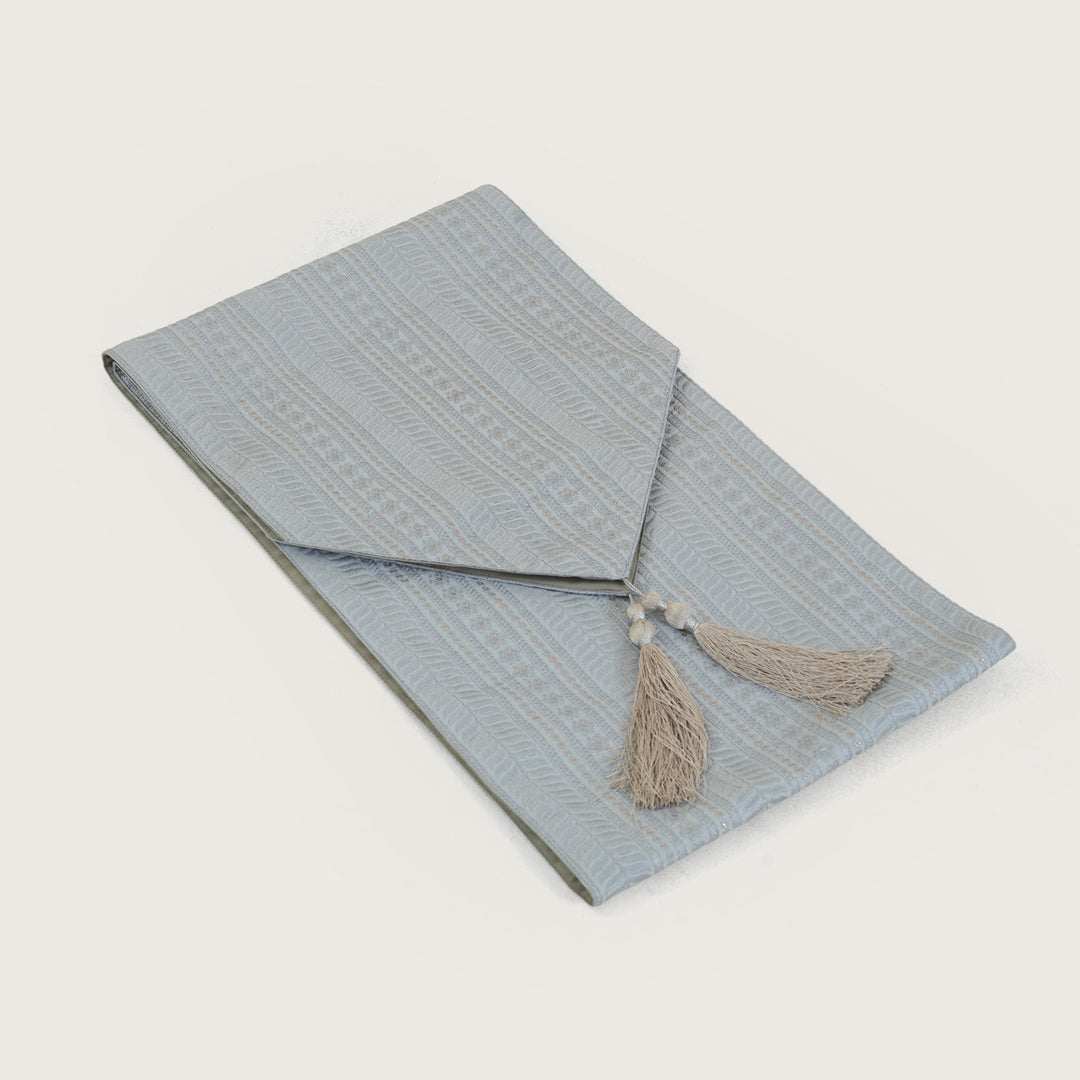 Decorative Table Runner with Tassels - Blue Moon
