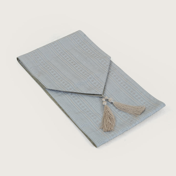 Decorative Table Runner with Tassels - Blue Moon