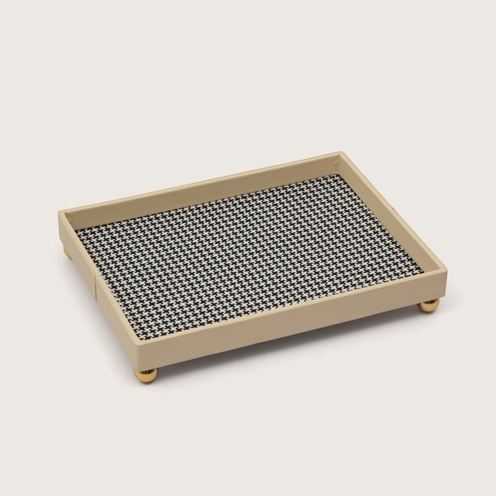 Checkered Organiser Tray Sphere Feet - Large
