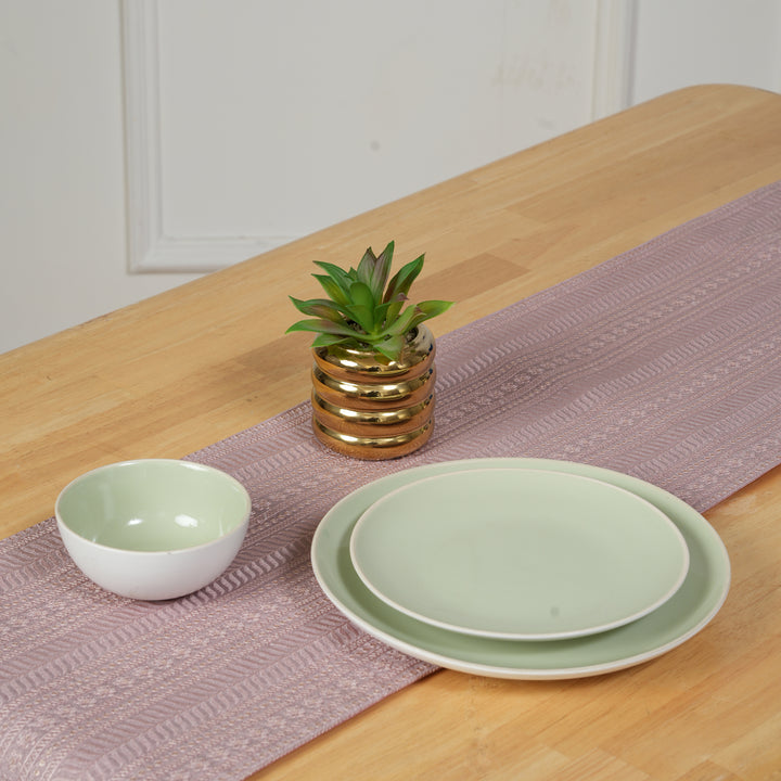 Decorative Table Runner with Tassels - Blush Pink