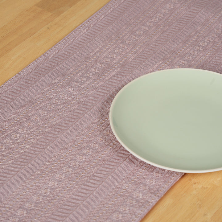 Decorative Table Runner with Tassels - Blush Pink