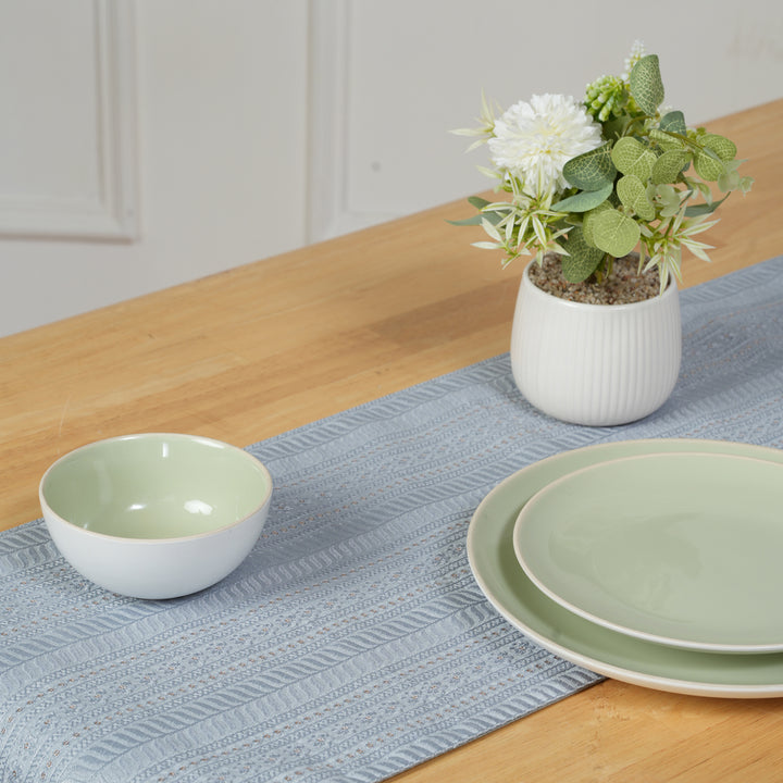 Decorative Table Runner with Tassels - Blue Moon