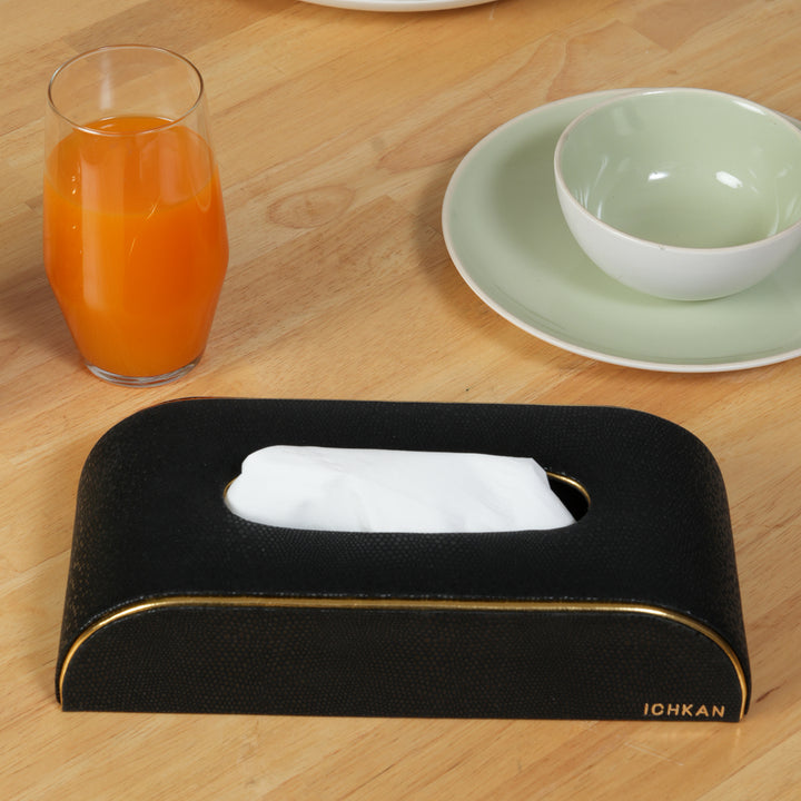 Serpentine Curved Tissue Box - Black