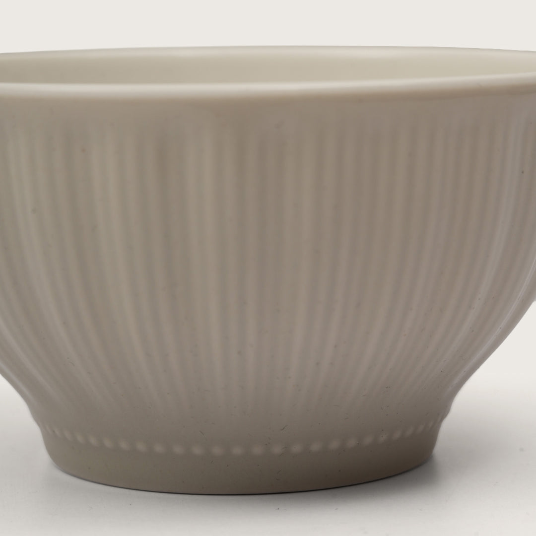 Ribbed Soup Bowls with Spoons: Set of 4