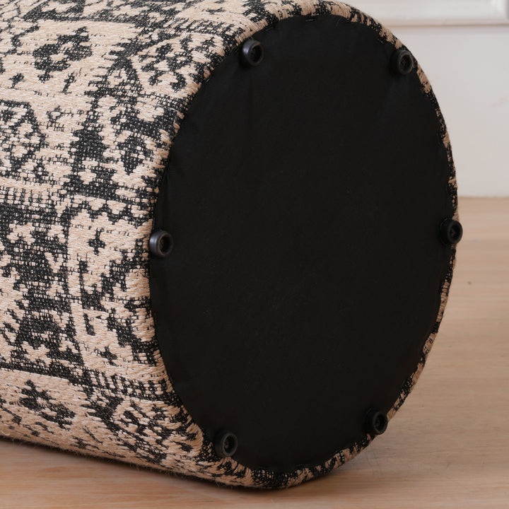 Boho Woven Pattern Ottomans Footstools | Pouffe | Hidden Storage | Removable Lid