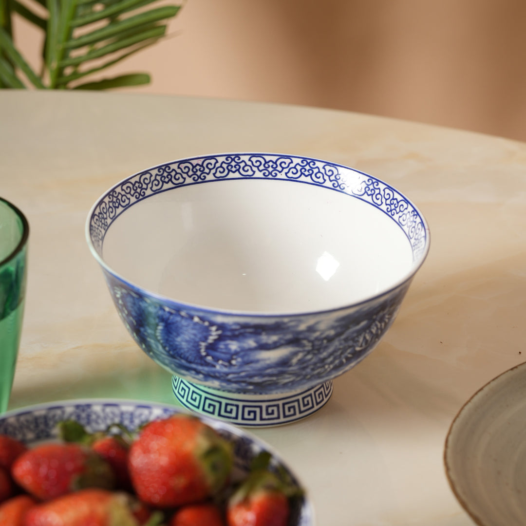 Royal Blue Dragon Soup Bowl - Set of 2