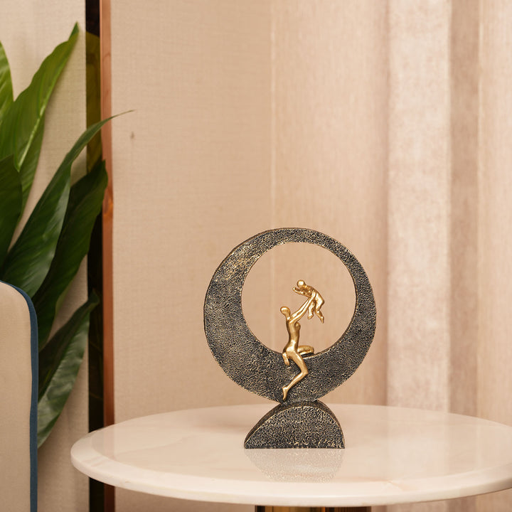 Mother & Baby Figurine with Moon Frame